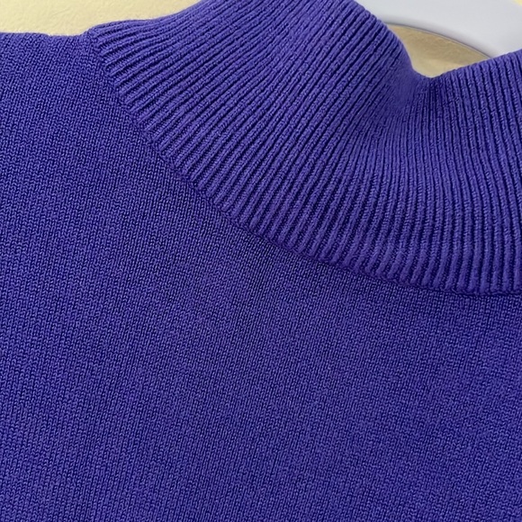 DRESS BARN Vintage Knit Purple Mock Turtleneck Acrylic Sweater Size L - Picture 4 of 7